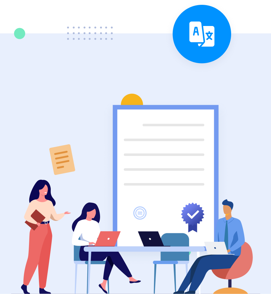 Fashion translation team working on technical documents for the global supply chain.