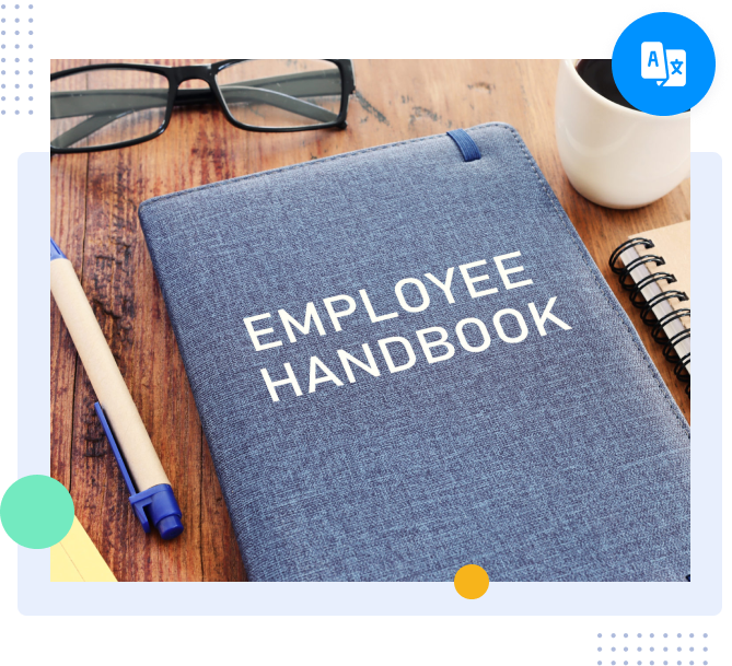 Employee handbook ready for translation to support multilingual HR and compliance needs