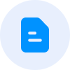 Rapid Translate icon of a blue document with white lines symbolizing documents for translation.