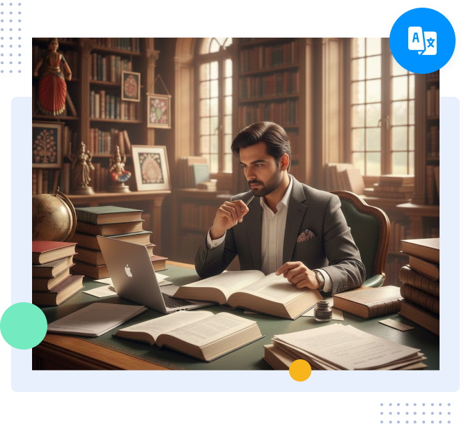 Professional Telugu translator working on certified document translations